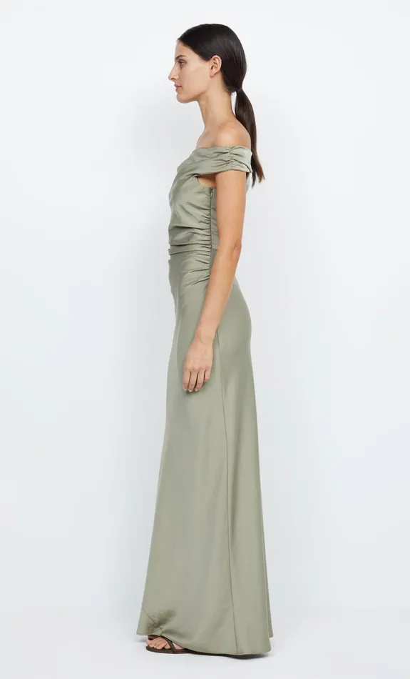 Bec Bridge ETERNITY OFF SHOULDER MAXI 8211 SAGE Women Bridesmaid Dresses