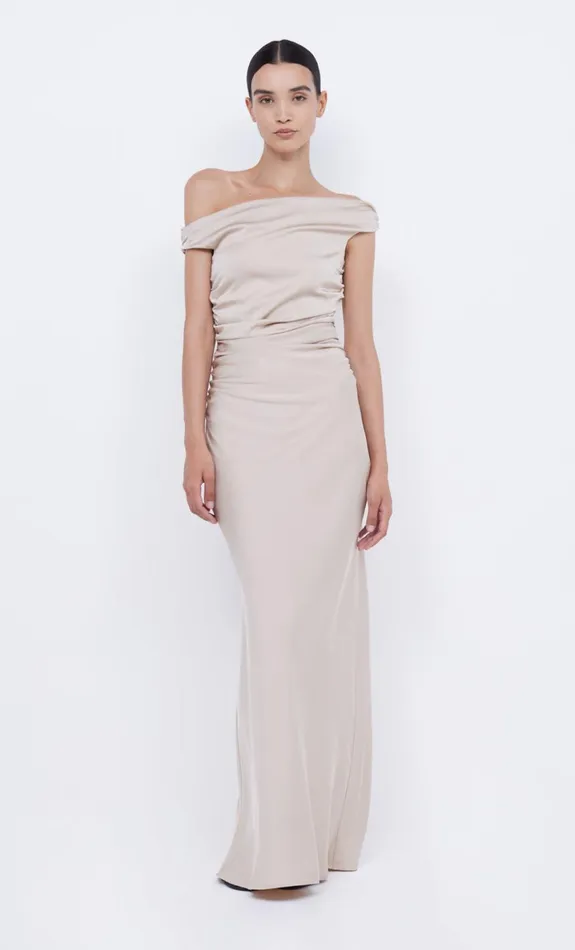 Bec Bridge ETERNITY OFF SHOULDER MAXI 8211 SAND Women Maxi Dresses