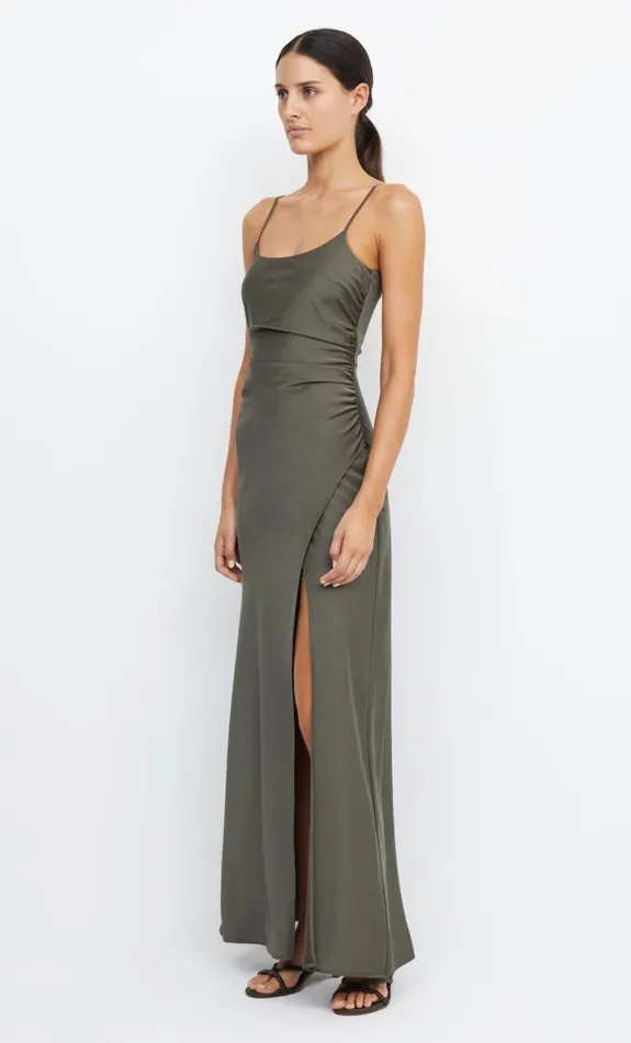 Bec Bridge ETERNITY SCOOP MAXI DRESS 8211 DARK WILLOW Women Prom Dresses