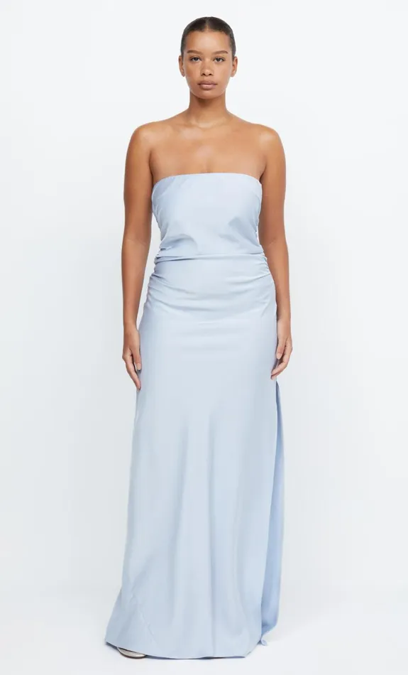 Bec Bridge ETERNITY STRAPLESS MAXI 8211 DUSTY BLUE Women Prom Dresses