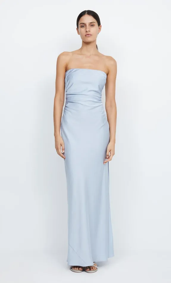 Bec Bridge ETERNITY STRAPLESS MAXI 8211 DUSTY BLUE Women Prom Dresses