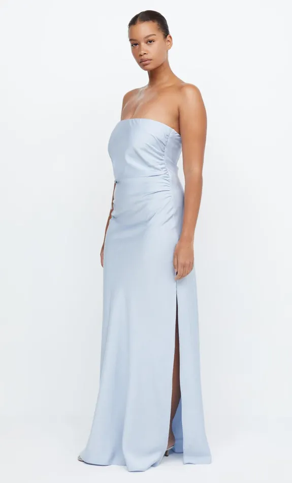Bec Bridge ETERNITY STRAPLESS MAXI 8211 DUSTY BLUE Women Prom Dresses