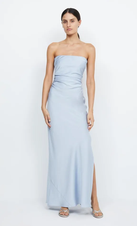 Bec Bridge ETERNITY STRAPLESS MAXI 8211 DUSTY BLUE Women Prom Dresses