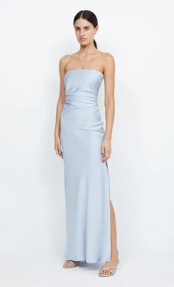 Bec Bridge ETERNITY STRAPLESS MAXI 8211 DUSTY BLUE Women Prom Dresses