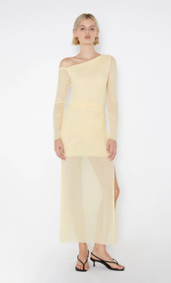 Bec Bridge FAE ASYM LONG SLEEVE DRESS 8211 BUTTER YELLOW Women Maxi Dresses