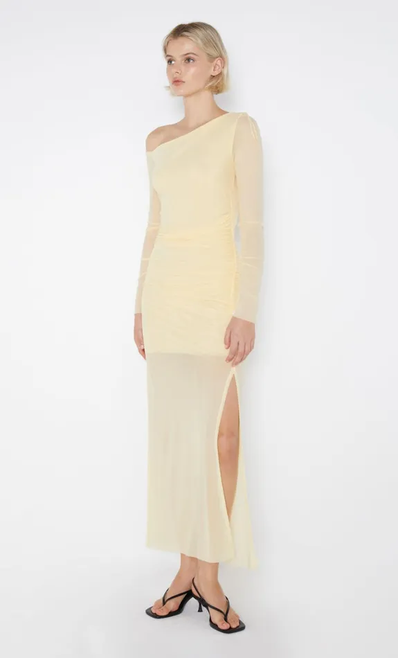 Bec Bridge FAE ASYM LONG SLEEVE DRESS 8211 BUTTER YELLOW Women Maxi Dresses