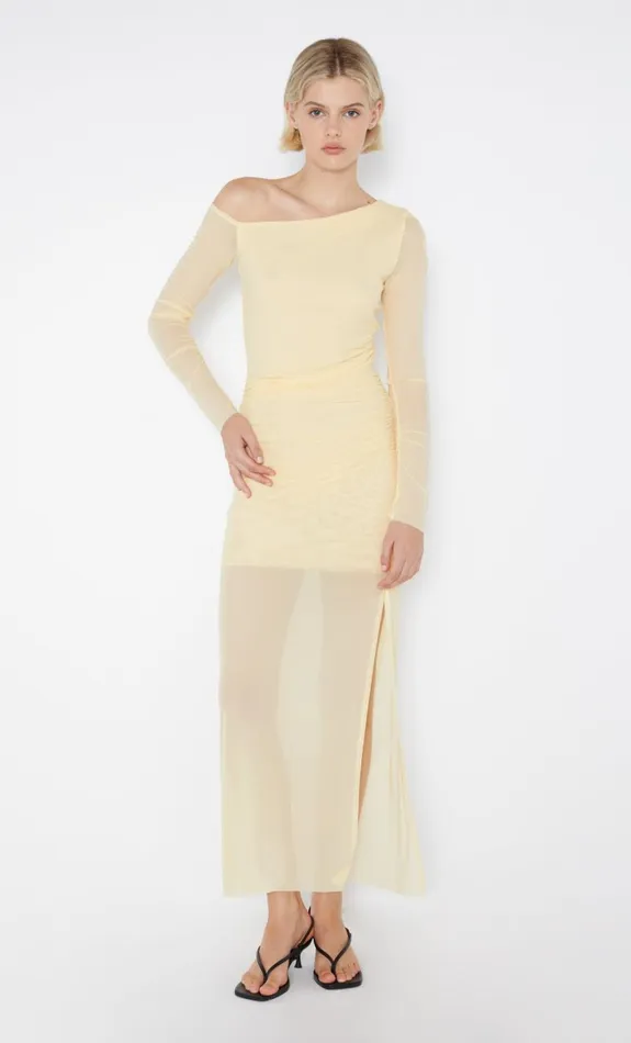 Bec Bridge FAE ASYM LONG SLEEVE DRESS 8211 BUTTER YELLOW Women Maxi Dresses