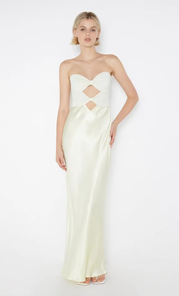 Bec Bridge HALLE STRAPLESS DRESS 8211 ICE YELLOW Women Prom Dresses