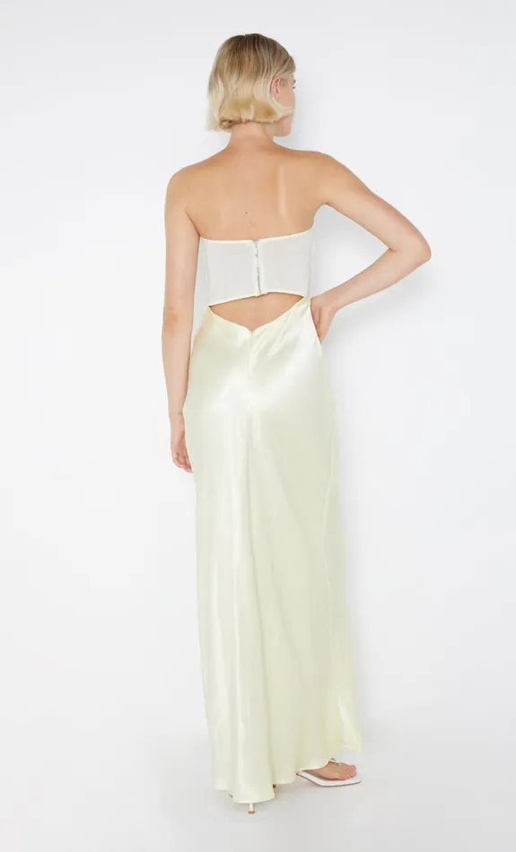 Bec Bridge HALLE STRAPLESS DRESS 8211 ICE YELLOW Women Prom Dresses
