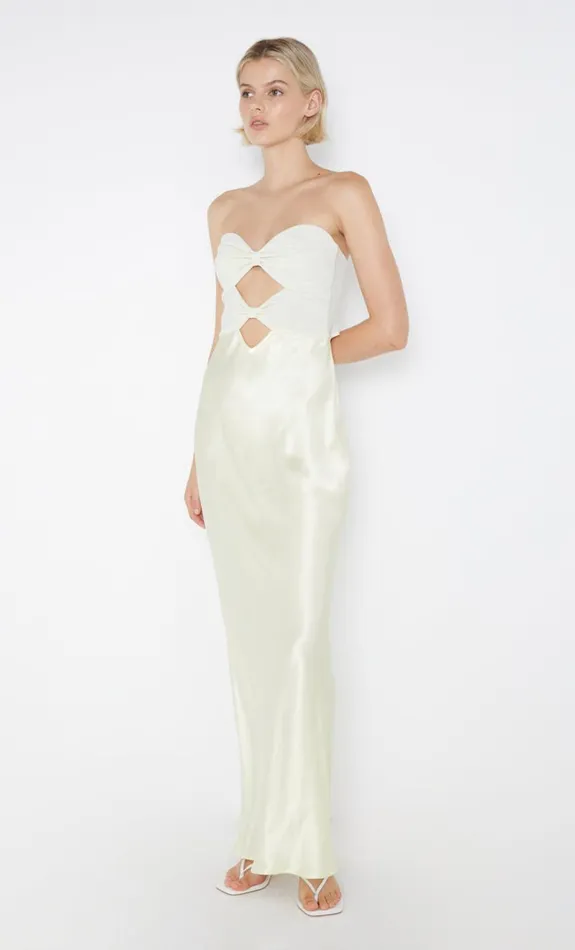 Bec Bridge HALLE STRAPLESS DRESS 8211 ICE YELLOW Women Prom Dresses
