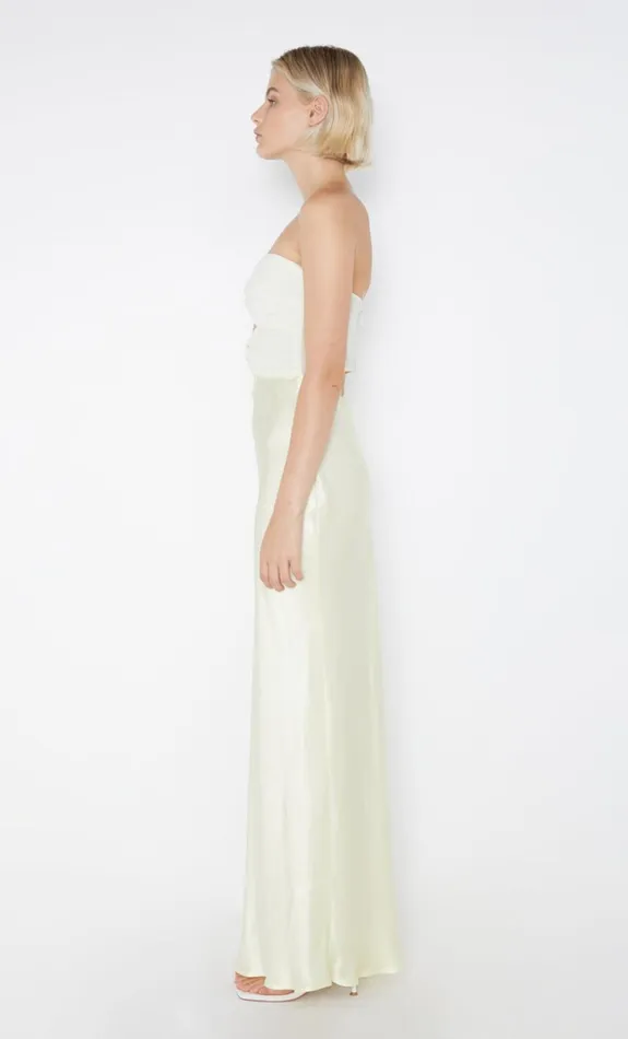 Bec Bridge HALLE STRAPLESS DRESS 8211 ICE YELLOW Women Prom Dresses