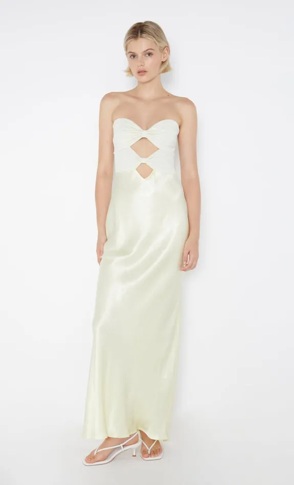Bec Bridge HALLE STRAPLESS DRESS 8211 ICE YELLOW Women Prom Dresses