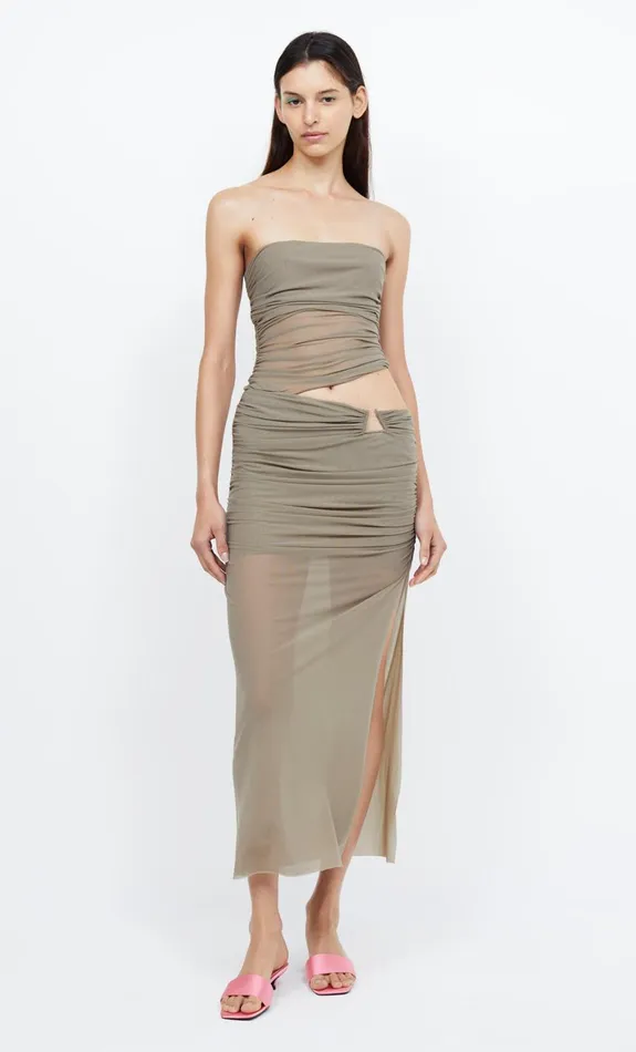 Bec Bridge IONA STRAPLESS DRESS 8211 TAUPE Women Maxi Dresses