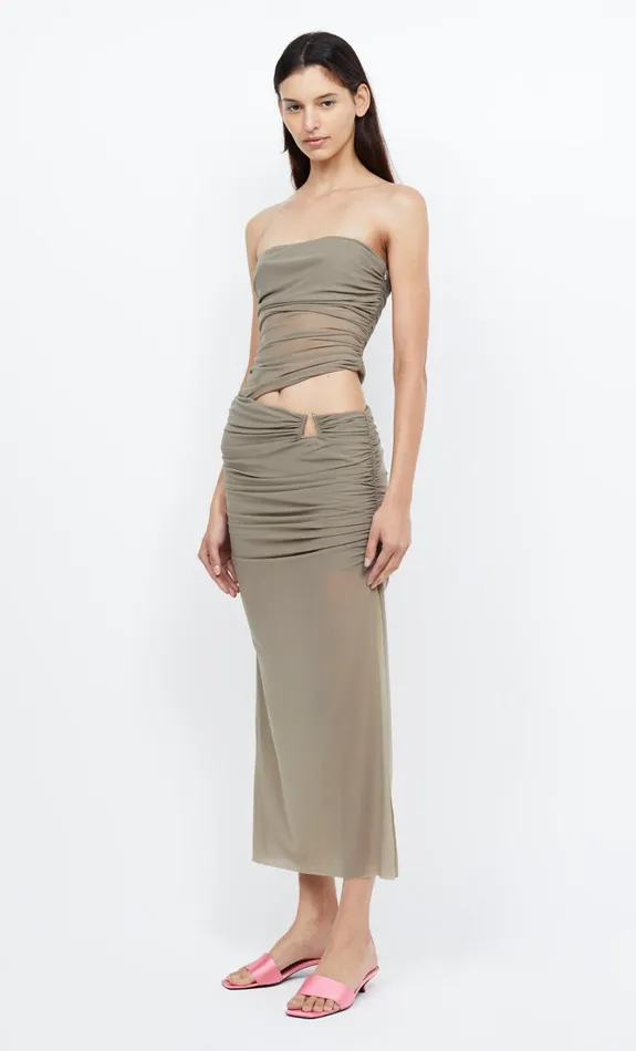 Bec Bridge IONA STRAPLESS DRESS 8211 TAUPE Women Maxi Dresses
