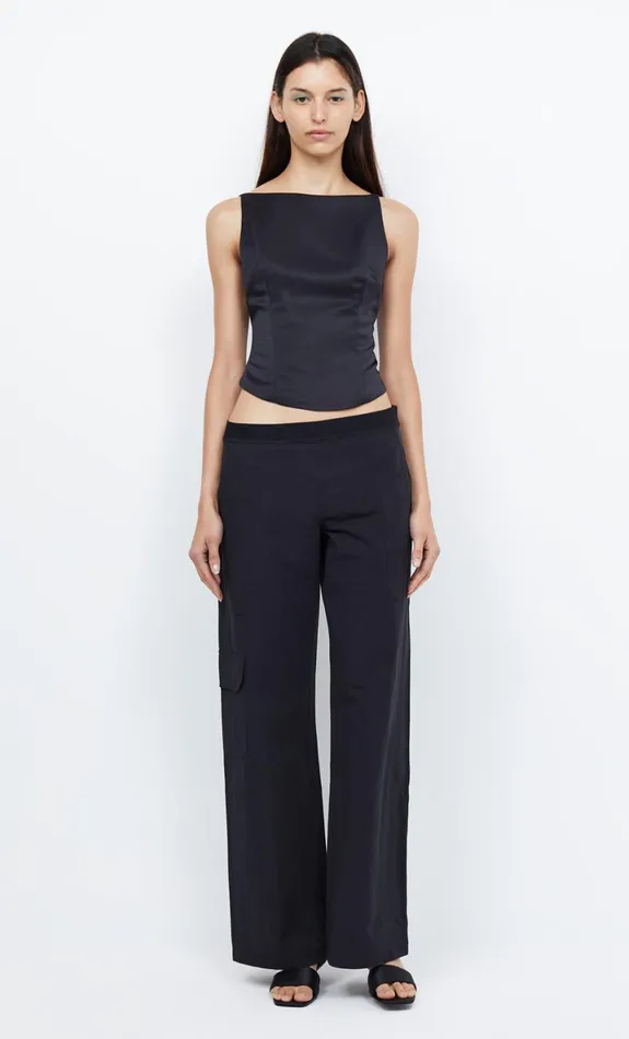 Bec Bridge JONES BOATNECK TOP 8211 BLACK Women Cropped