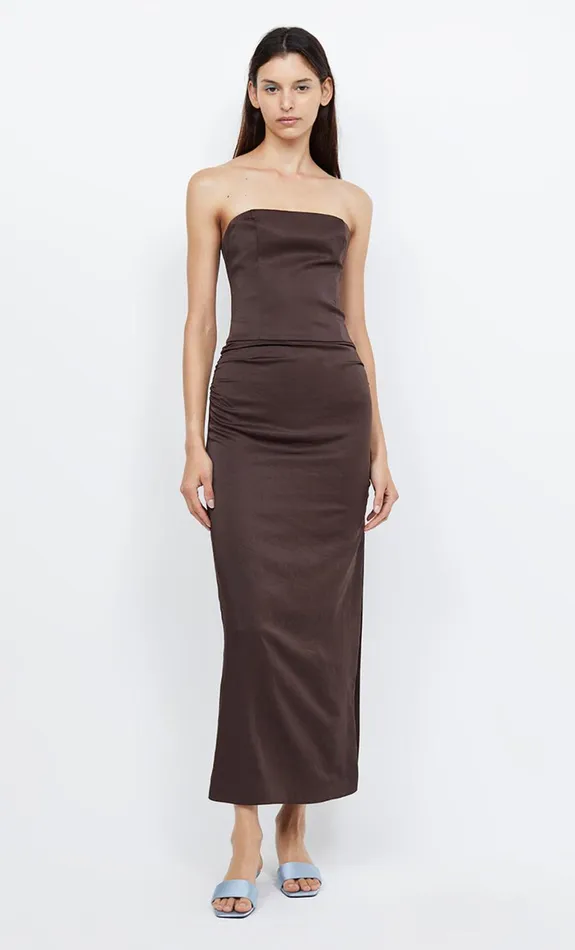 Bec Bridge JONES STRAPLESS MAXI DRESS 8211 COCOA Women Wedding Guest