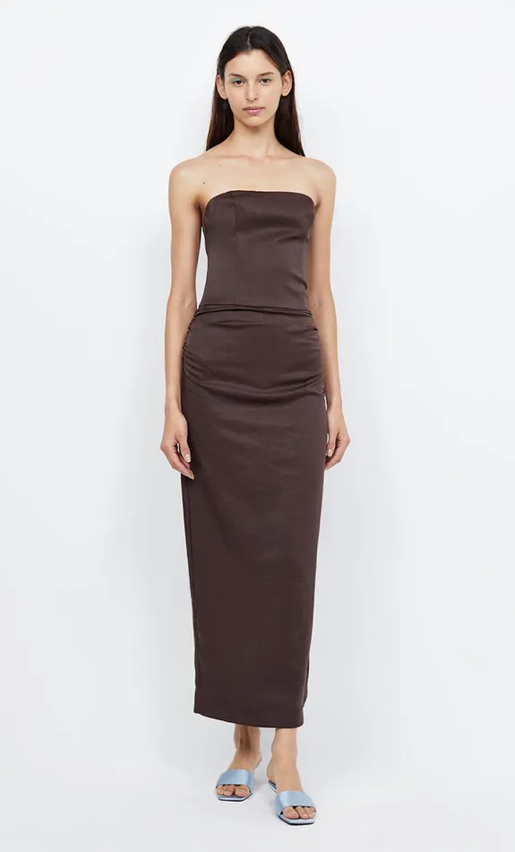 Bec Bridge JONES STRAPLESS MAXI DRESS 8211 COCOA Women Wedding Guest