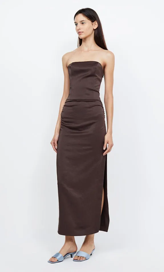 Bec Bridge JONES STRAPLESS MAXI DRESS 8211 COCOA Women Wedding Guest