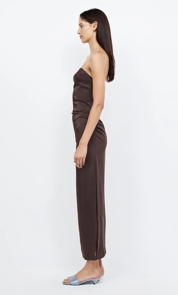 Bec Bridge JONES STRAPLESS MAXI DRESS 8211 COCOA Women Wedding Guest