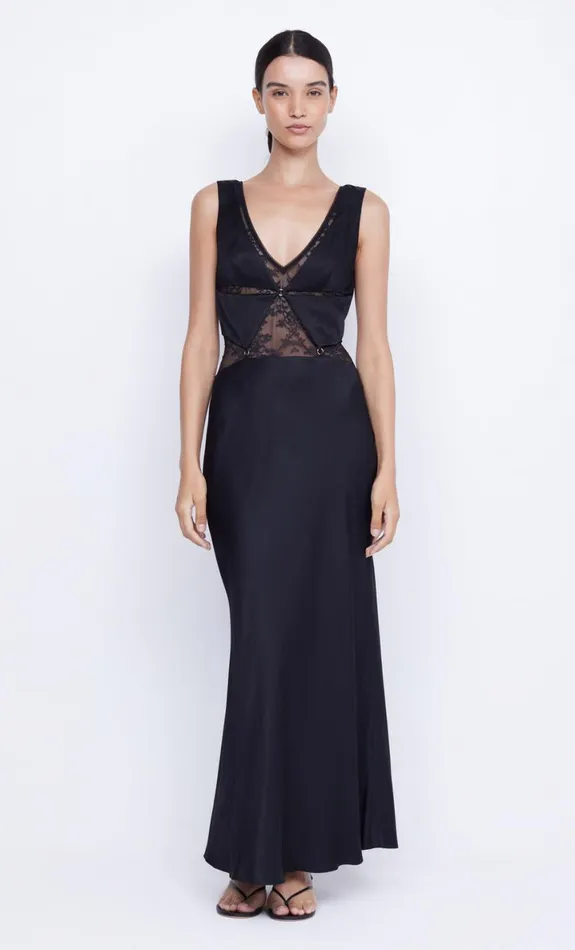 Bec Bridge JULIETTE V NECK MAXI DRESS 8211 BLACK Women Prom Dresses
