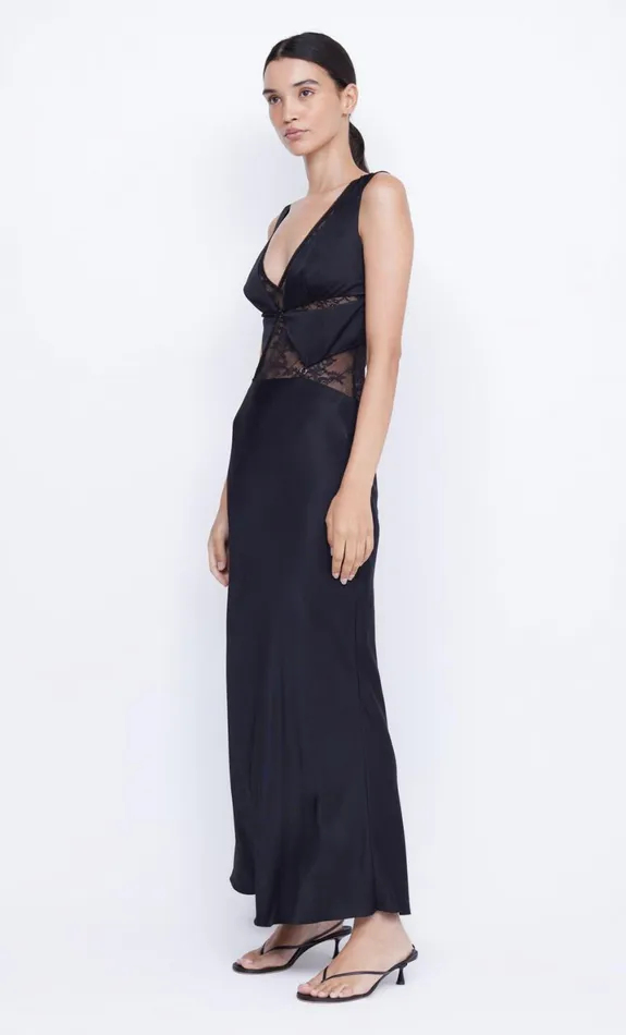 Bec Bridge JULIETTE V NECK MAXI DRESS 8211 BLACK Women Prom Dresses