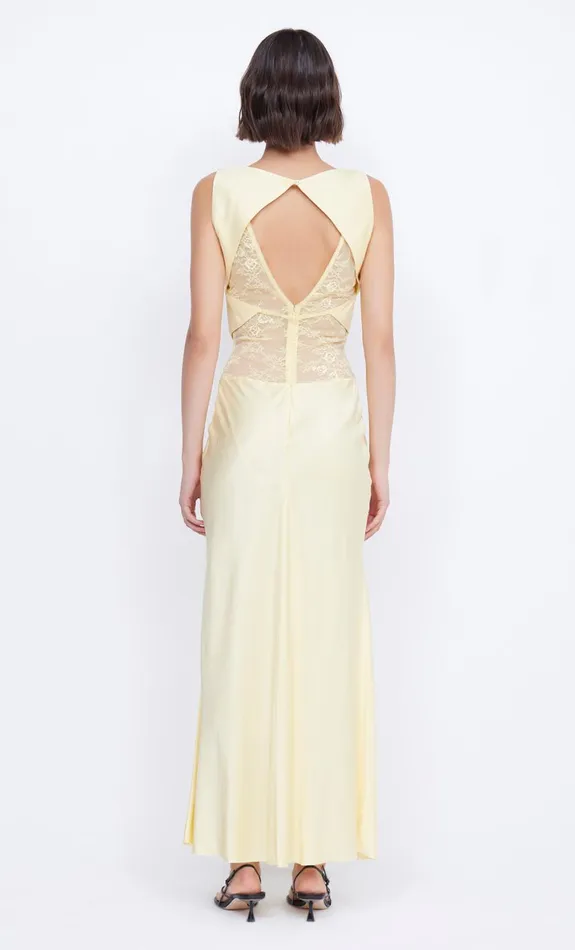 Bec Bridge JULIETTE V NECK MAXI DRESS 8211 BUTTER YELLOW Women Prom Dresses