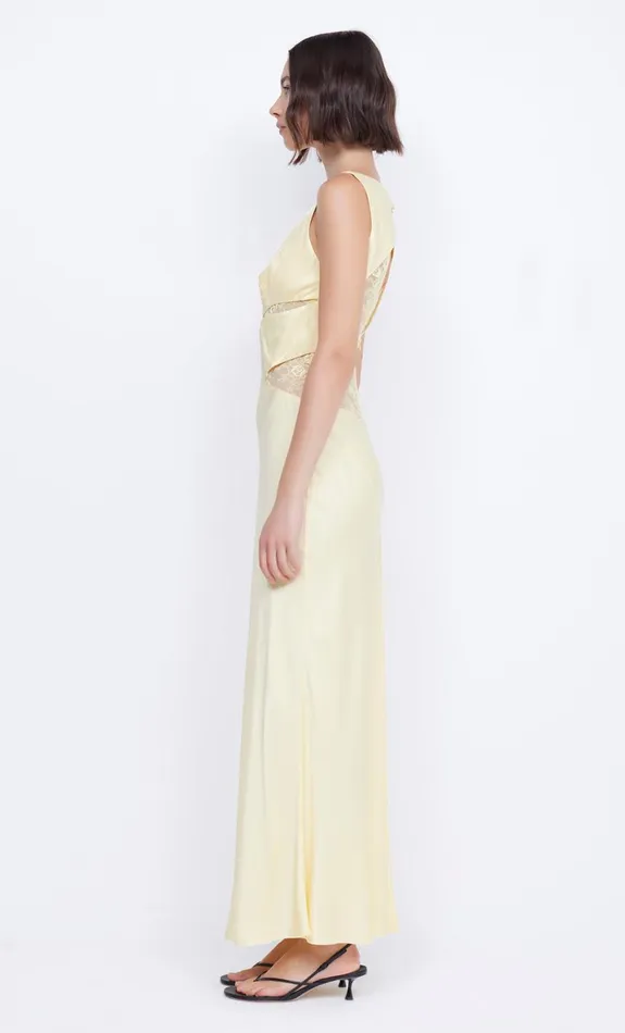 Bec Bridge JULIETTE V NECK MAXI DRESS 8211 BUTTER YELLOW Women Prom Dresses