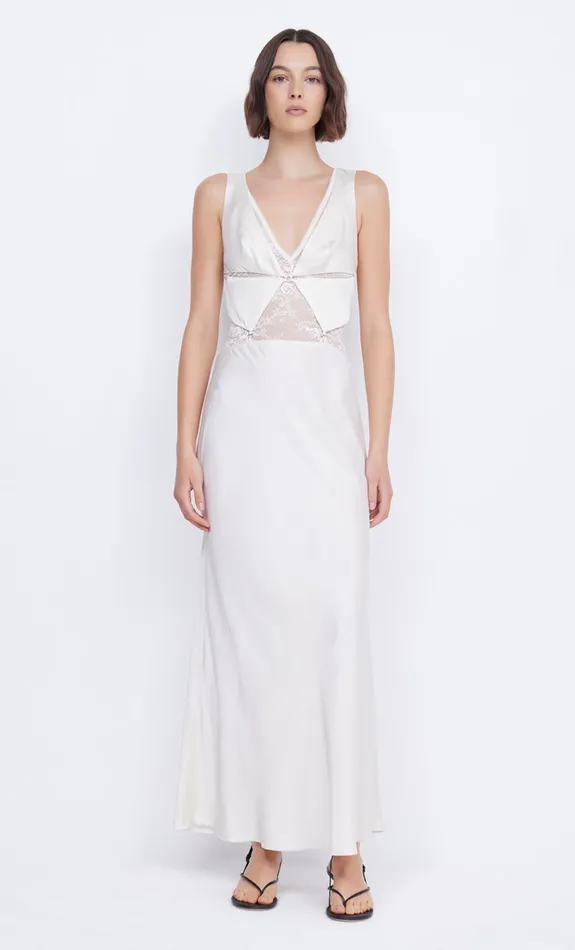 Bec Bridge JULIETTE V NECK MAXI DRESS 8211 IVORY Women Prom Dresses