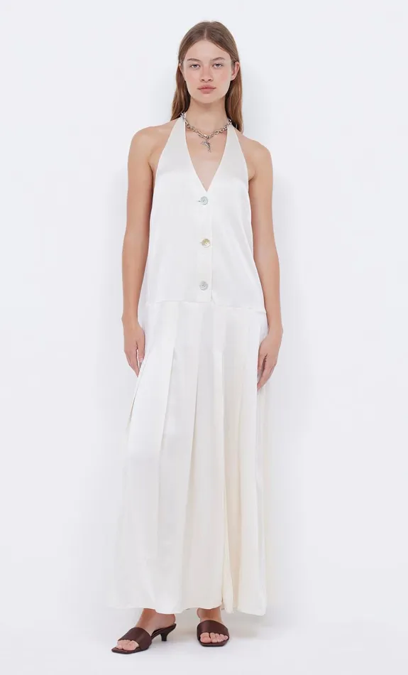 Bec Bridge KAIA HALTER MAXI DRESS 8211 IVORY Women Maxi Dresses