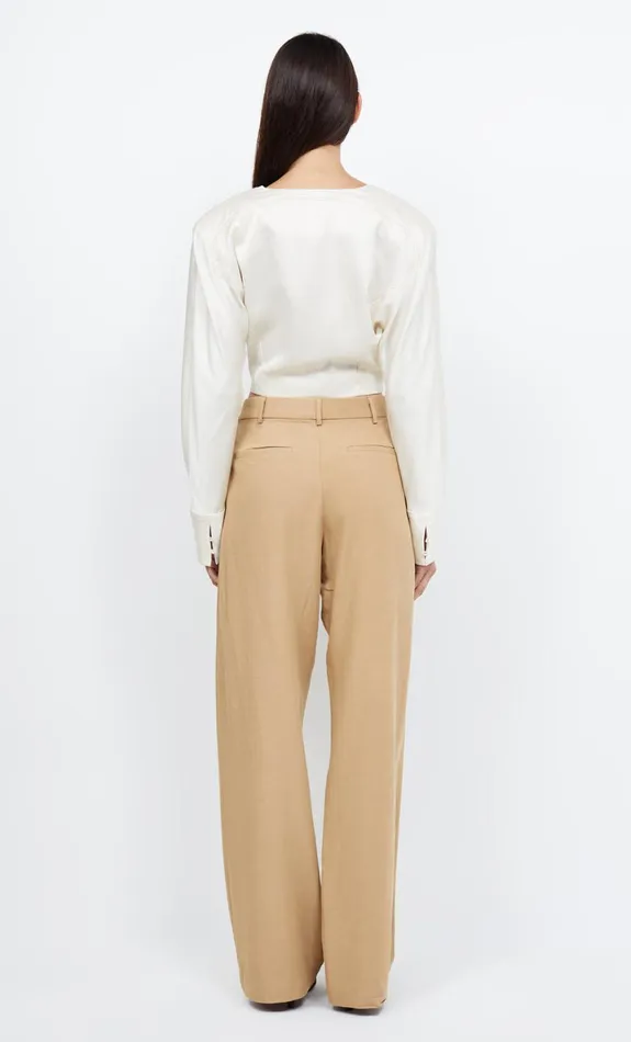 Bec Bridge KAIA WRAP LONG SLEEVE BLOUSE 8211 IVORY Women Cropped