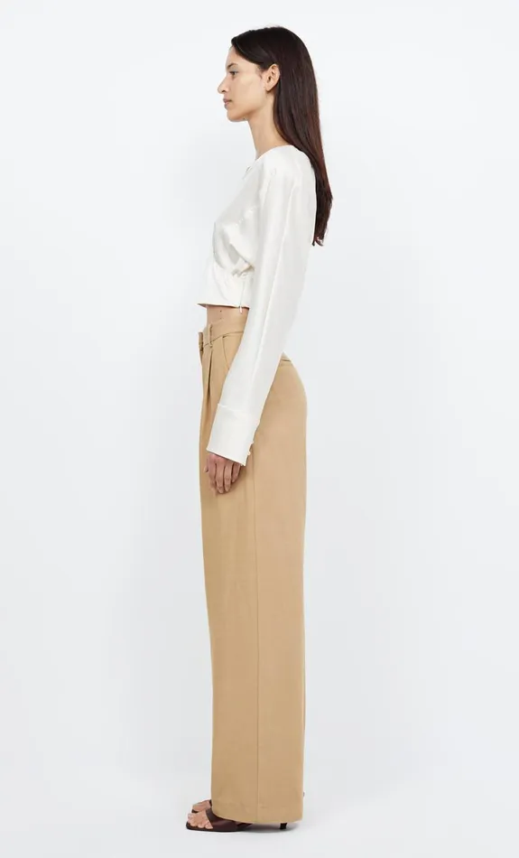 Bec Bridge KAIA WRAP LONG SLEEVE BLOUSE 8211 IVORY Women Cropped