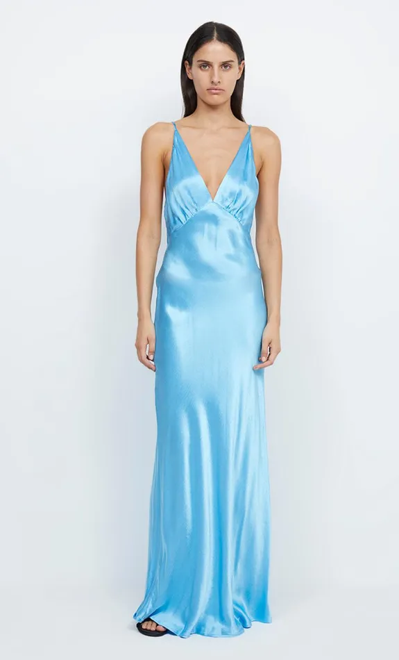 Bec Bridge LORELAI V MAXI DRESS 8211 TOPAZ BLUE Women Prom Dresses