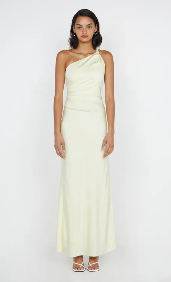 Bec Bridge LUNETTA ASYM DRESS 8211 ICE YELLOW Women Wedding Guest