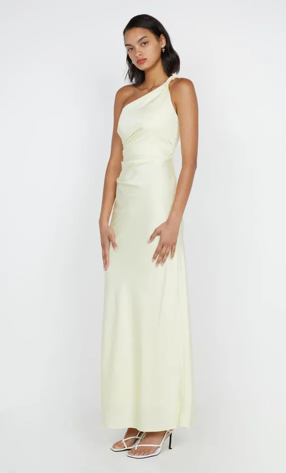 Bec Bridge LUNETTA ASYM DRESS 8211 ICE YELLOW Women Wedding Guest
