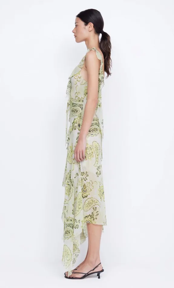Bec Bridge LYLOU FRILL DRESS 8211 LEMON PAISLEY Women Midi Dresses