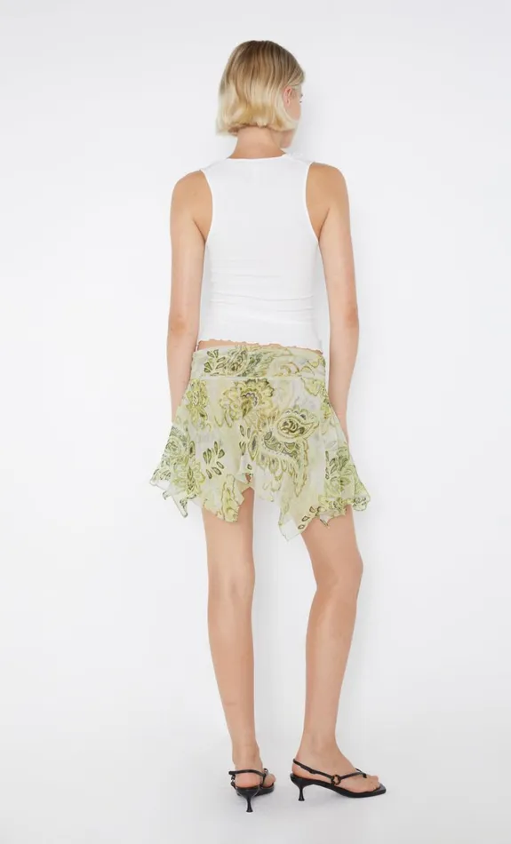 Bec Bridge LYLOU GATHERED MINI SKIRT 8211 LEMON PAISLEY Women Skirts