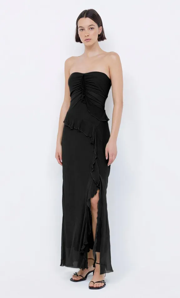 Bec Bridge MARESCA STRAPLESS DRESS 8211 BLACK Women Prom Dresses