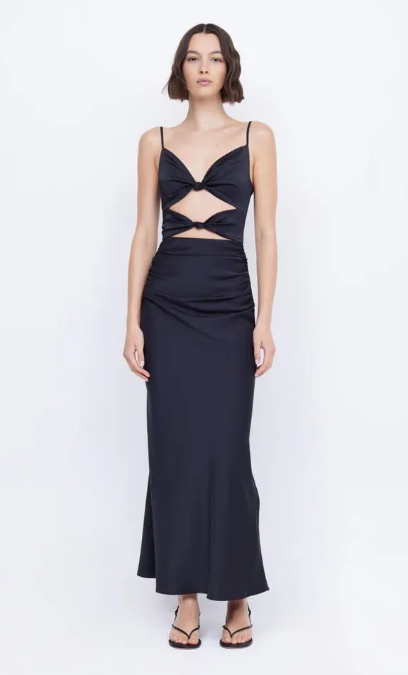 Bec Bridge MARI LOU KNOT DRESS 8211 BLACK Women Maxi Dresses