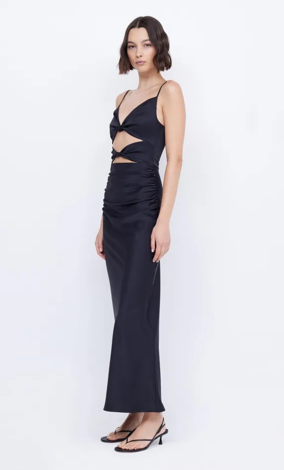 Bec Bridge MARI LOU KNOT DRESS 8211 BLACK Women Maxi Dresses