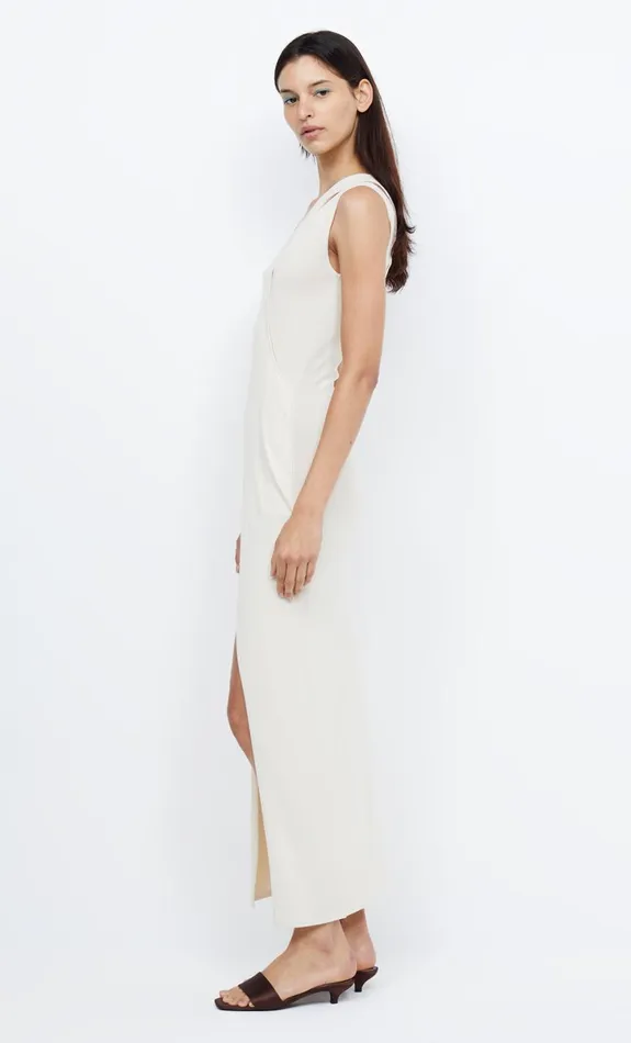 Bec Bridge MIRA ASYM KNIT MAXI DRESS 8211 IVORY Women Maxi Dresses