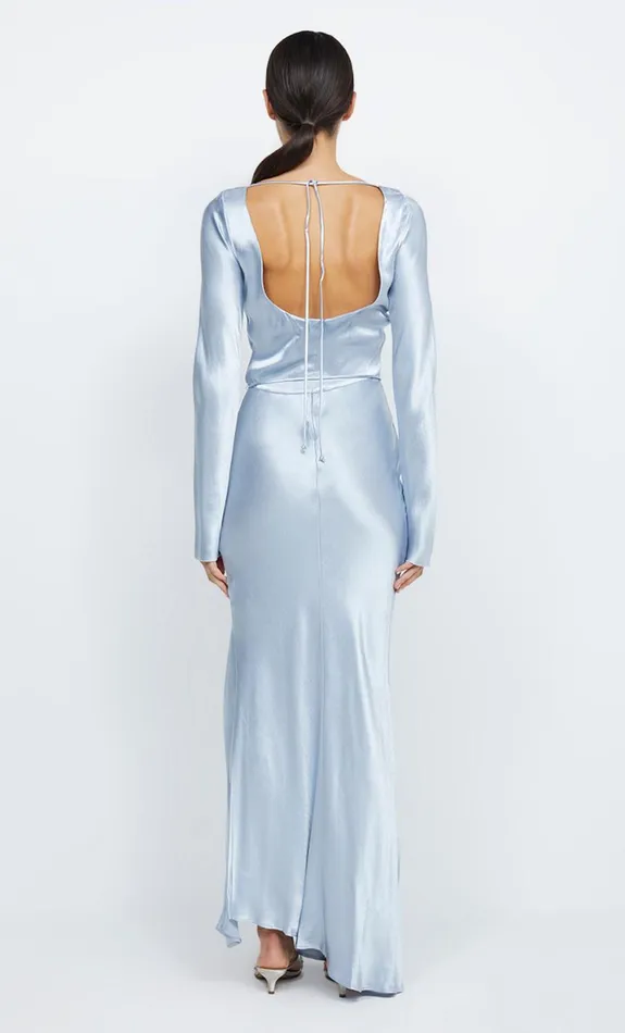 Bec Bridge MOON DANCE LONG SLEEVE MAXI DRESS 8211 DUSTY BLUE Women Prom Dresses