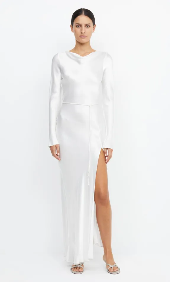 Bec Bridge MOON DANCE LONG SLEEVE MAXI DRESS 8211 IVORY Women Prom Dresses