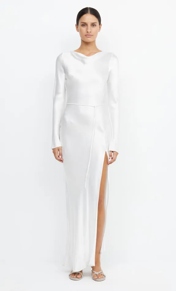 Bec Bridge MOON DANCE LONG SLEEVE MAXI DRESS 8211 IVORY Women Prom Dresses