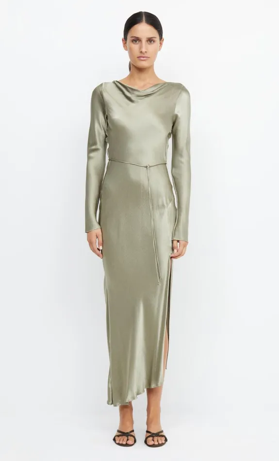 Bec Bridge MOON DANCE LONG SLEEVE MAXI DRESS 8211 SAGE Women Bridesmaid Dresses