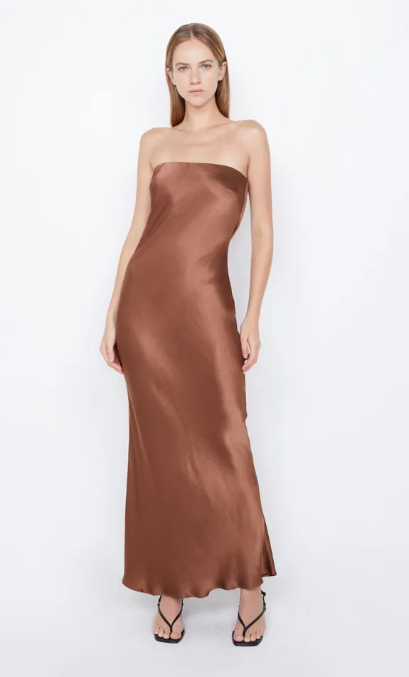 Bec Bridge MOON DANCE STRAPLESS DRESS 8211 CHOCOLATE Women Wedding Guest
