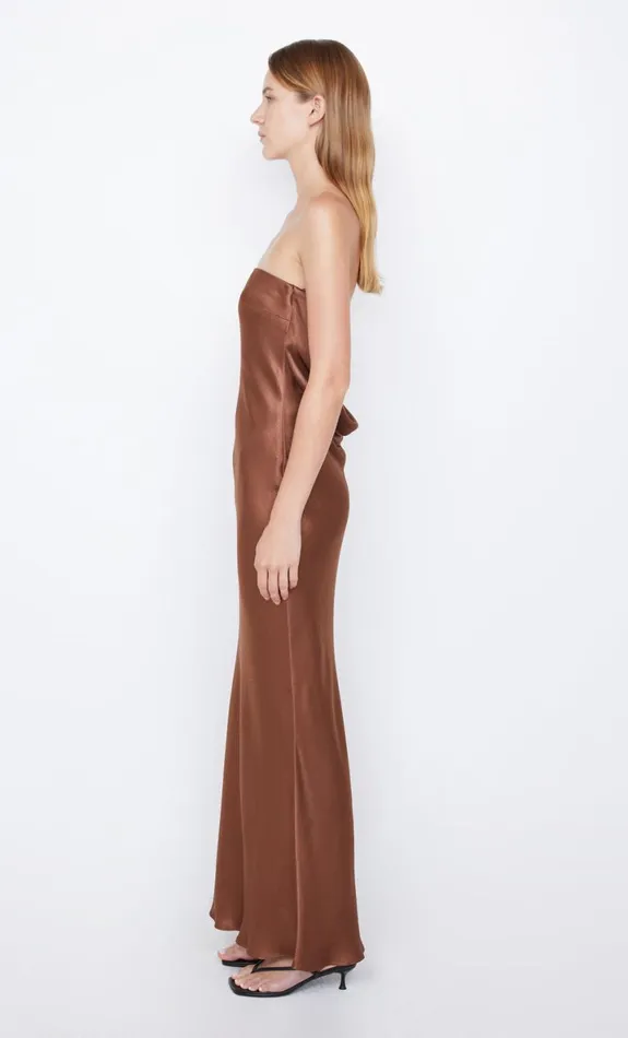 Bec Bridge MOON DANCE STRAPLESS DRESS 8211 CHOCOLATE Women Wedding Guest