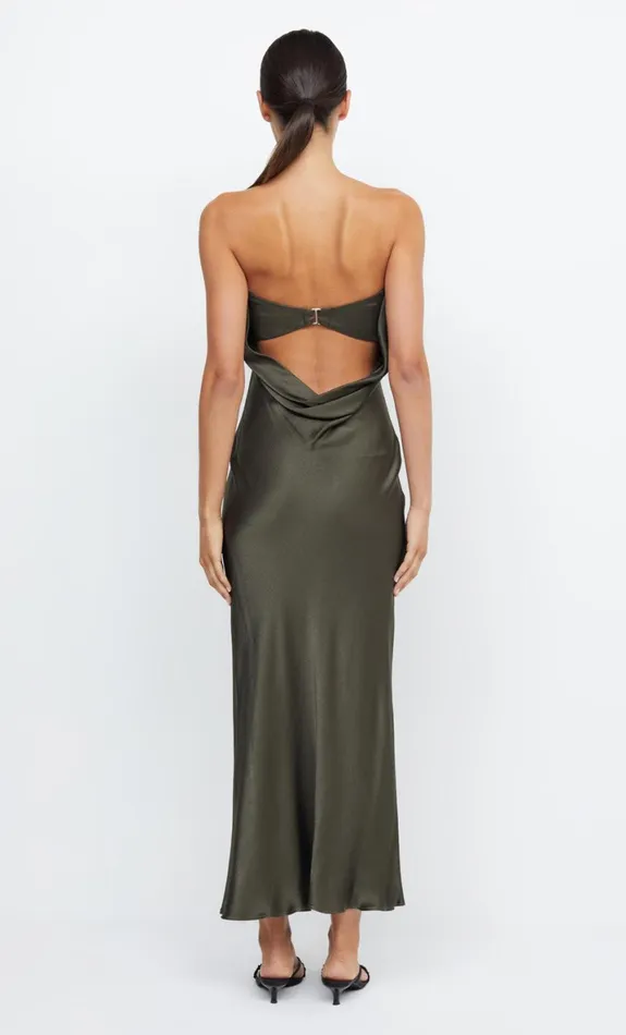 Bec Bridge MOON DANCE STRAPLESS DRESS 8211 DARK WILLOW Women Maxi Dresses