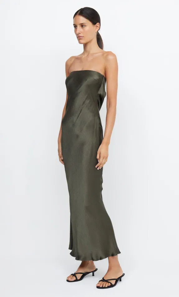 Bec Bridge MOON DANCE STRAPLESS DRESS 8211 DARK WILLOW Women Maxi Dresses