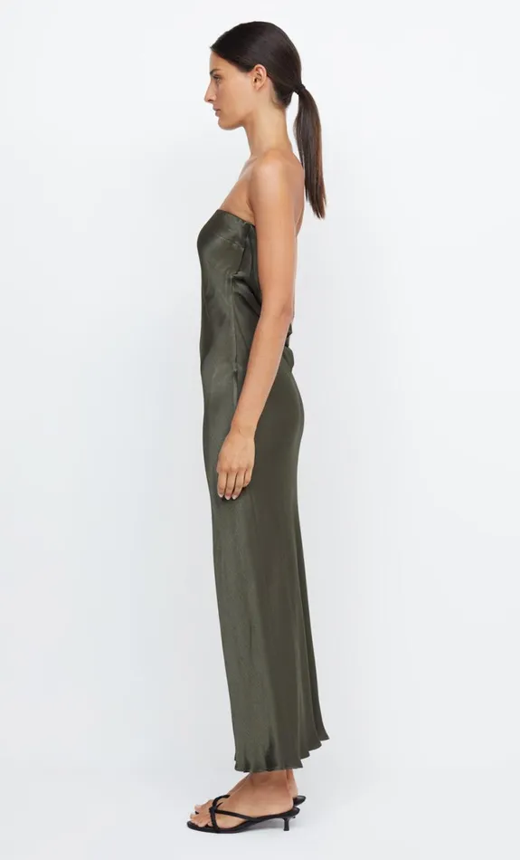 Bec Bridge MOON DANCE STRAPLESS DRESS 8211 DARK WILLOW Women Maxi Dresses