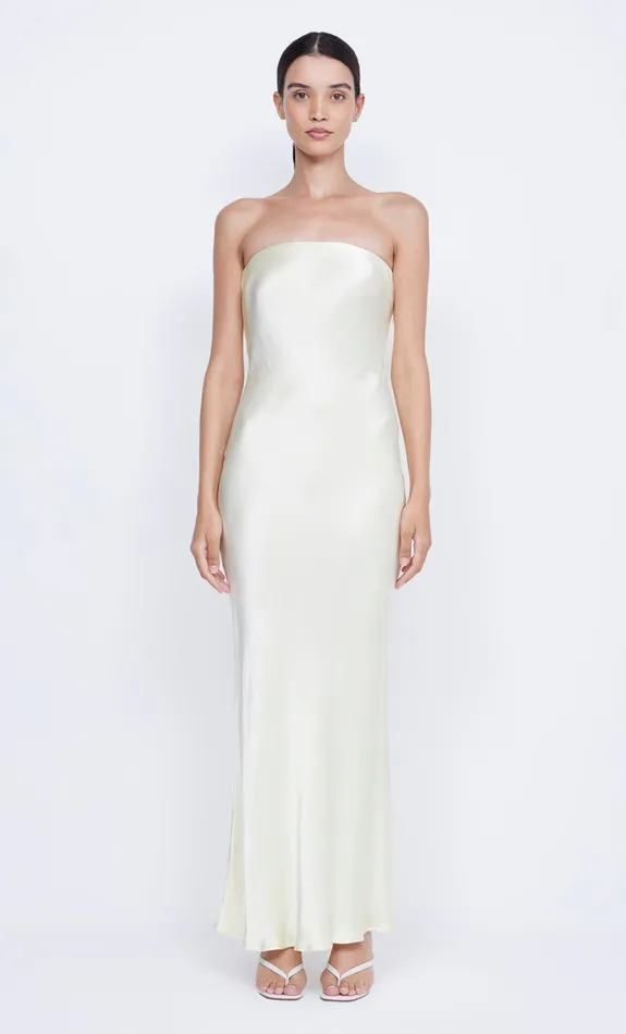 Bec Bridge MOON DANCE STRAPLESS DRESS 8211 ICE YELLOW Women Prom Dresses